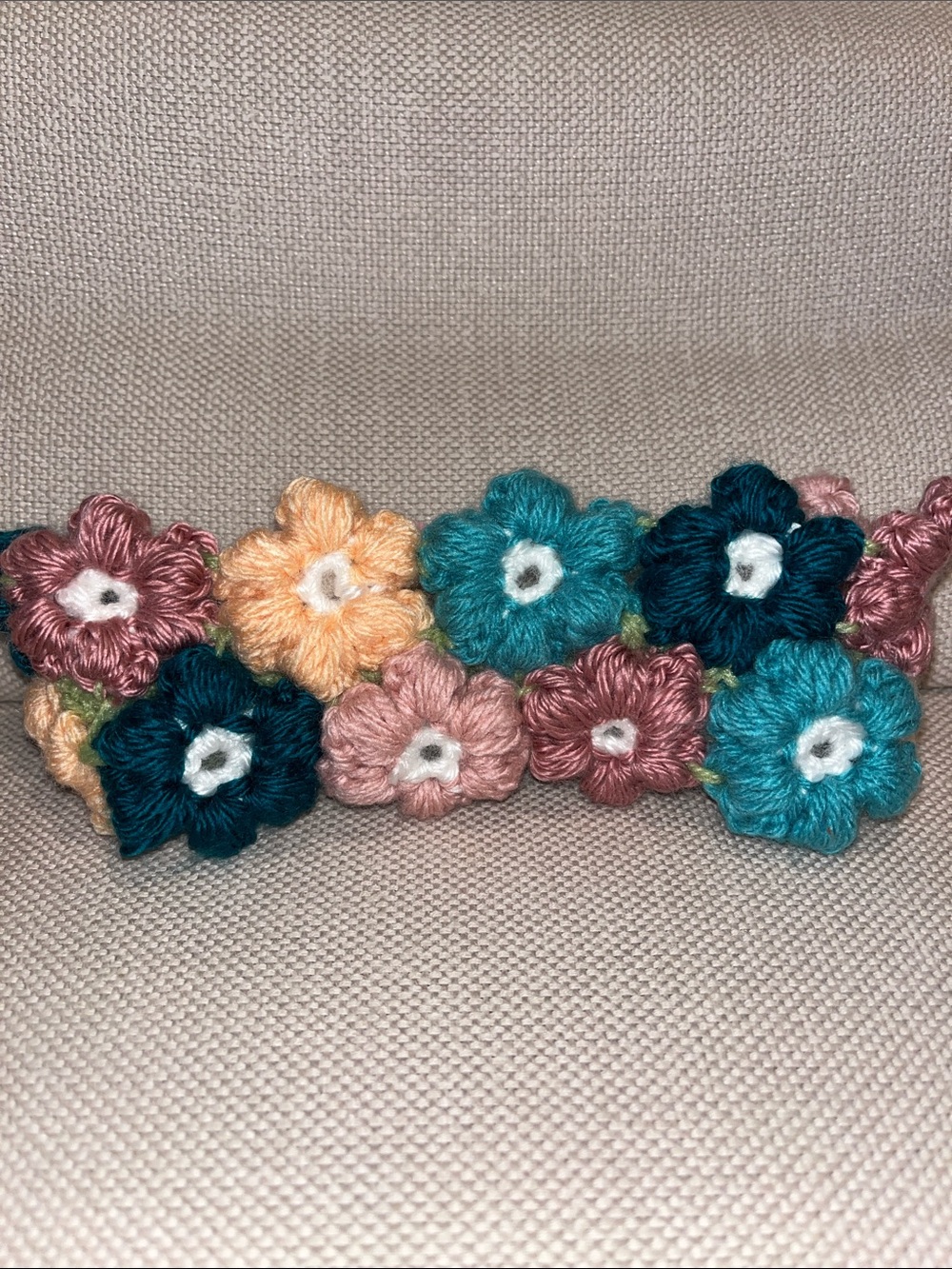 Handmade Multicolor Flower Children’s Crochet Headband